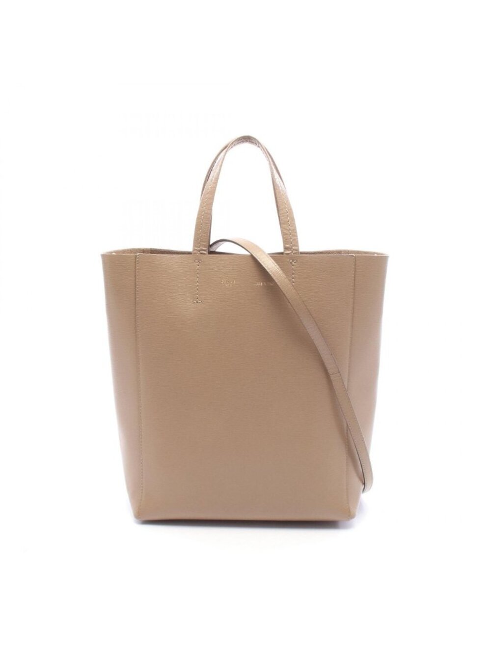Celine Tote Bag Vertical Small Cabas 2-Way Greige Leather